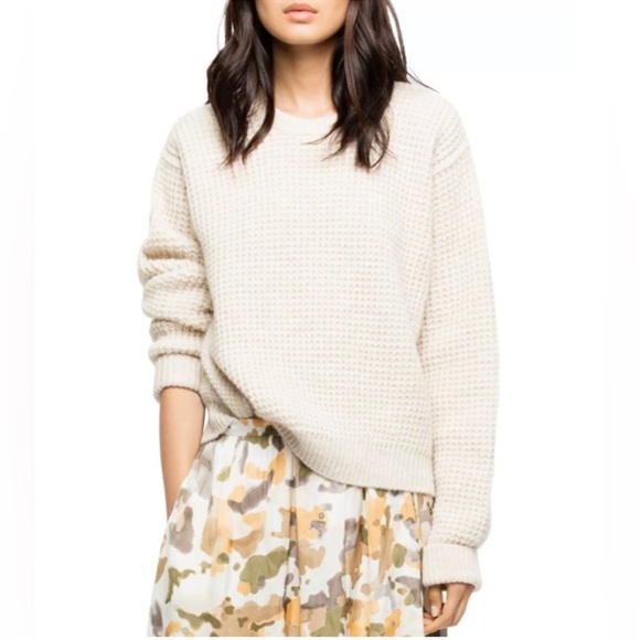 STUNNING Zadig & Voltaire Chunky Waffle Knit  Rubbed Sweater SzXS/S pricefirm! - Picture 1 of 12